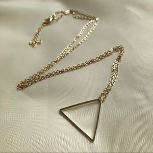 Minimalist gold tone triangle necklace Nordic necklace Simple perfect to layer